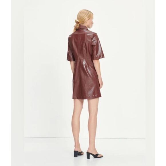 Womens Samsoe Samsoe Myla Alligator Shirt Dress Chocolate Fondant Size S - Picture 2 of 6